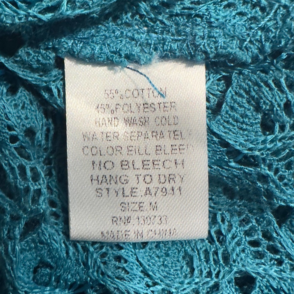 NWOT Umgee Blue Crochet Lace Tunic Top Women's Size Medium - Picture 6 of 6